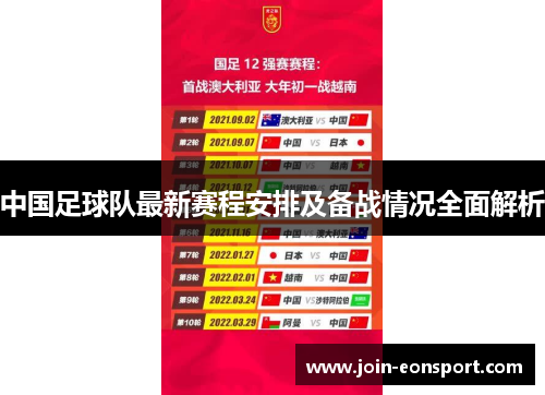 中国足球队最新赛程安排及备战情况全面解析